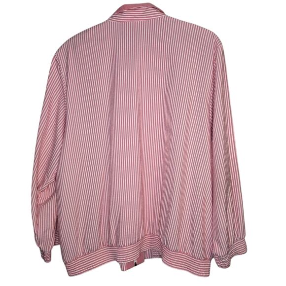 Alfred Dunner 18W Pink Striped Zip Front Jacket [0137] - Picture 3 of 7